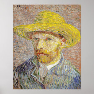 Vincent van Gogh - Zelfportret met strohoed Poster