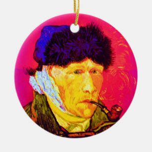 Vincent Van Gogh - Zelfportret met verband Pop Art Keramisch Ornament