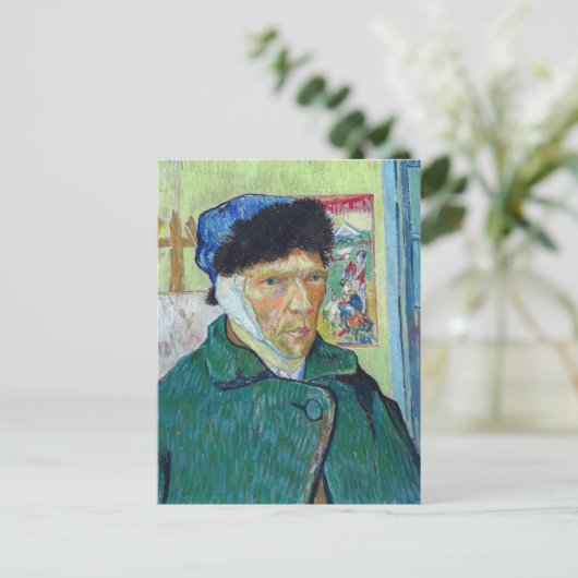 Vincent van Gogh - Zelfportret met verbonden oor Briefkaart (Staand voorkant)