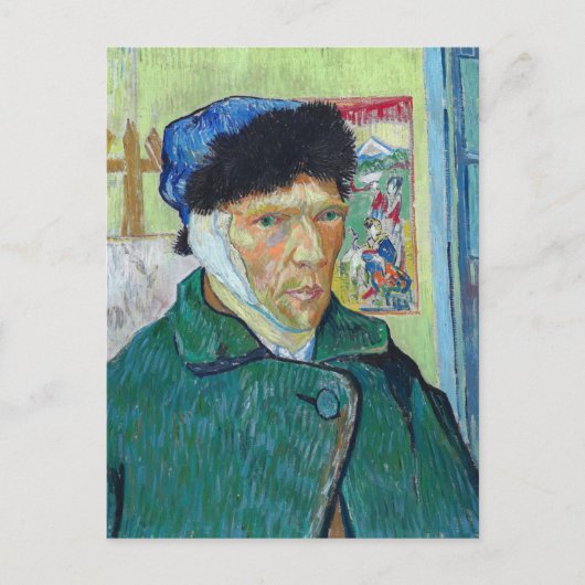 Vincent van Gogh - Zelfportret met verbonden oor Briefkaart (Voorkant)