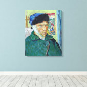 Vincent van Gogh - Zelfportret met verbonden oor Canvas Afdruk (Insitu (Houten vloer))