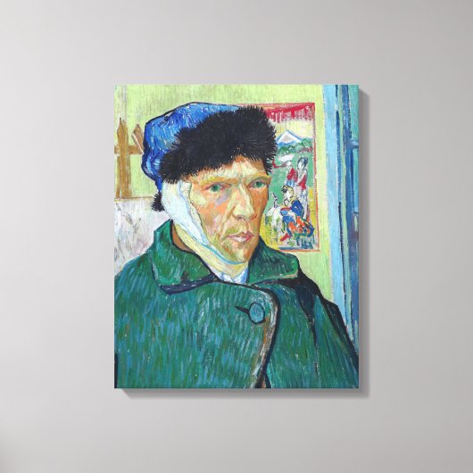 Vincent van Gogh - Zelfportret met verbonden oor Canvas Afdruk (Voorkant)