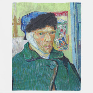 Vincent van Gogh - Zelfportret met verbonden oor Fleece Deken