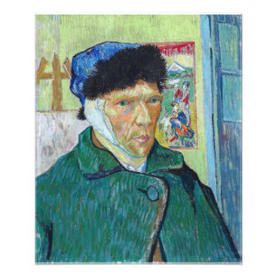 Vincent van Gogh - Zelfportret met verbonden oor Foto Afdruk