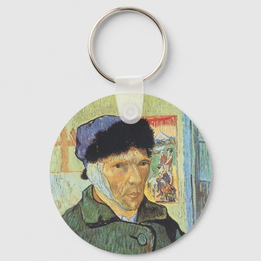 Vincent van Gogh - Zelfportret met verbonden oor Sleutelhanger (Voorkant)