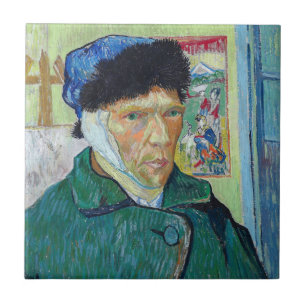 Vincent van Gogh - Zelfportret met verbonden oor Tegeltje