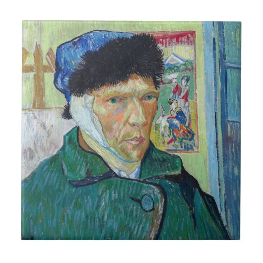 Vincent van Gogh - Zelfportret met verbonden oor Tegeltje (Voorkant)