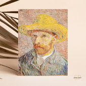 Vincent van Gogh Zelfportret Straw Pet Roze Briefkaart