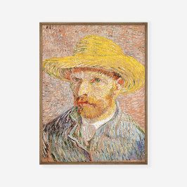 Vincent van Gogh Zelfportret Straw Pet Roze Poster
