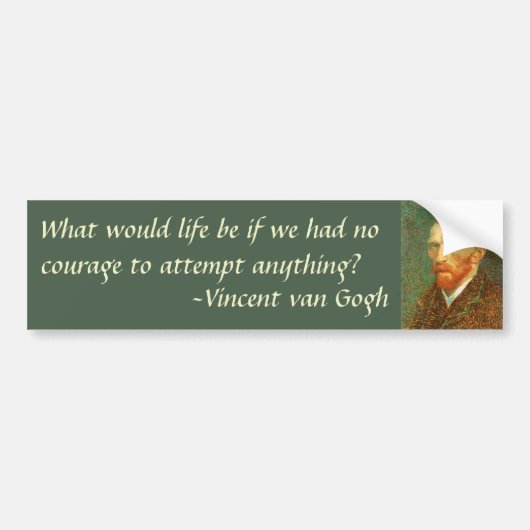 Vincent van Gogh - Zelfportret van Van Gogh Bumpersticker (Voorkant)
