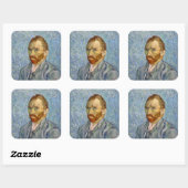 Vincent Van Gogh - Zelfportret Vierkante Sticker (Vel)