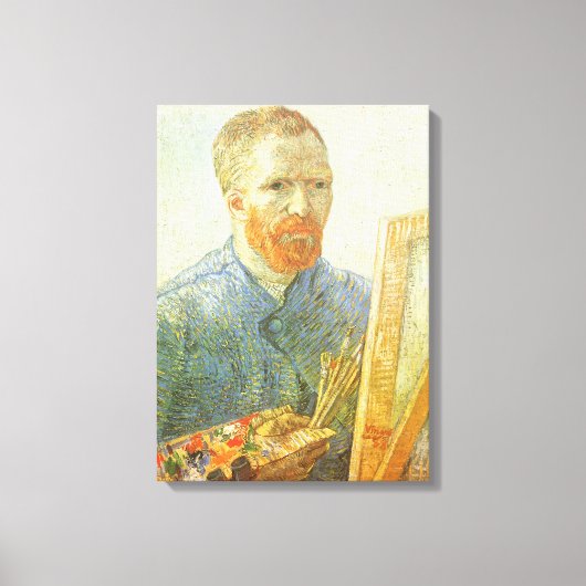 Vincent van Gogh - Zelfportret voor het ezel Canvas Afdruk (Voorkant)