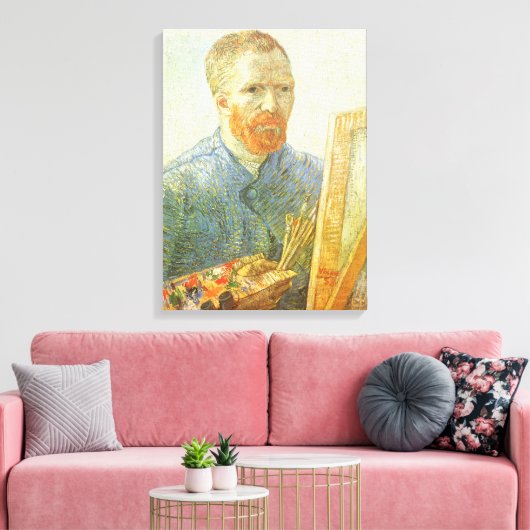 Vincent van Gogh - Zelfportret voor het ezel Canvas Afdruk (Insitu (Woonkamer))