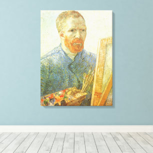 Vincent van Gogh - Zelfportret voor het ezel Canvas Afdruk