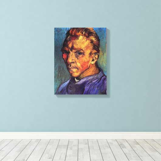 Vincent van Gogh - zelfportret zonder baard Canvas Afdruk (Insitu (Houten vloer))