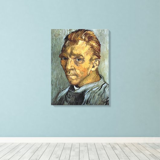 VINCENT VAN GOGH - Zelfportret zonder baard Canvas Afdruk (Insitu (Houten vloer))
