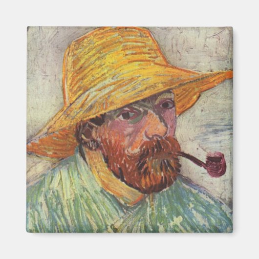 Vincent Van Gogh Zelfportretpijp Magneet (Voorkant)