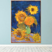 Vincent van Gogh Zes Zonnebloemen Verpakt Canvas (Insitu (Houten vloer))