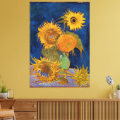 Vincent van Gogh Zes Zonnebloemen Verpakt Canvas (Insitu (Woonkamer))