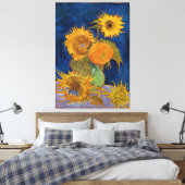Vincent van Gogh Zes Zonnebloemen Verpakt Canvas (Insitu (Slaapkamer))