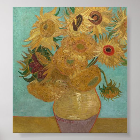 Vincent Van Gogh - Zonbloemen Poster (Voorkant)