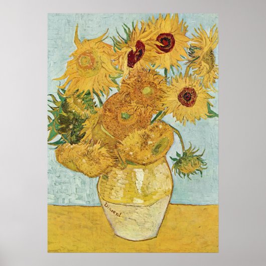 Vincent van Gogh Zonnebloem Vaas Poster (Voorkant)