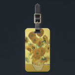 Vincent van Gogh | Zonnebloemen 1888 Bagagelabel<br><div class="desc">Collectie afbeelding nummer:  BAL970 Sunflower,  1888 (olie op doek). Gogh,  Vincent van (1853-90) olie op doek. National Gallery,  London,  UK.  1888</div>