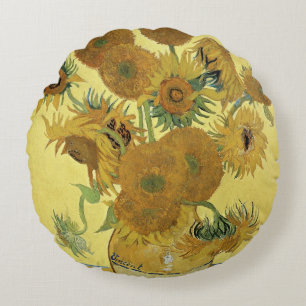 Vincent van Gogh   Zonnebloemen 1888 Rond Kussen