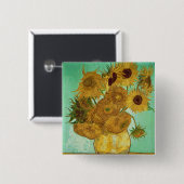 Vincent van Gogh | Zonnebloemen 1888 Vierkante Button 5,1 Cm (Voorkant /achterkant)
