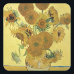 Vincent van Gogh | Zonnebloemen 1888 Vierkante Sticker<br><div class="desc">Afbeelding Collectie nummer: BAL970 Sunflower,  1888 (olie op doek). Gogh,  Vincent van (1853-90) olie op doek. National Gallery,  London,  UK . 1888</div>