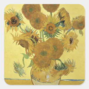 Vincent van Gogh   Zonnebloemen 1888 Vierkante Sticker