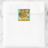 Vincent van Gogh | Zonnebloemen 1888 Vierkante Sticker (Tas)