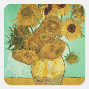 Vincent van Gogh   Zonnebloemen 1888 Vierkante Sticker