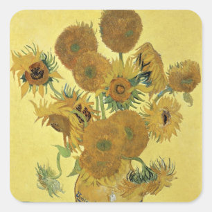Vincent van Gogh   Zonnebloemen 1888 Vierkante Sticker