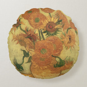 Vincent van Gogh Zonnebloemen 1889 Rond Kussen