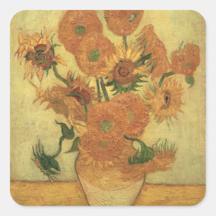 Vincent van Gogh   Zonnebloemen 1889 Vierkante Sticker