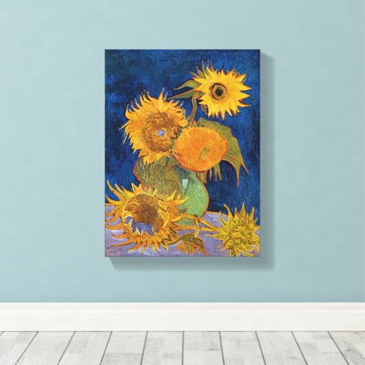 Vincent van Gogh - Zonnebloemen, 2e versie Canvas Afdruk (Insitu (Houten vloer))