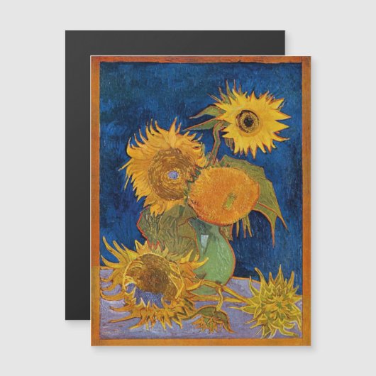 Vincent van Gogh - Zonnebloemen, 2e versie Magnetische Uitnodiging (Voorkant / Achterkant)