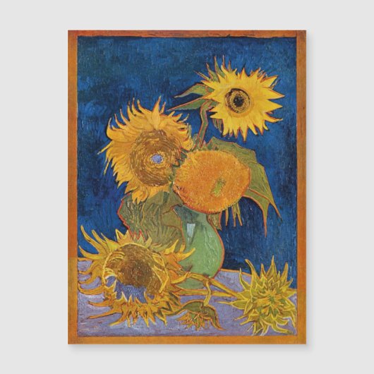 Vincent van Gogh - Zonnebloemen, 2e versie Magnetische Uitnodiging (Voorkant)