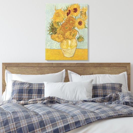 Vincent van Gogh - Zonnebloemen, 3e versie Canvas Afdruk (Insitu (Slaapkamer))