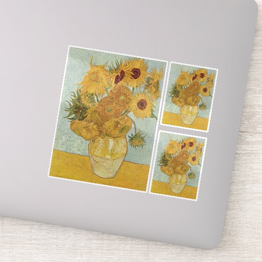 Vincent van Gogh - Zonnebloemen, 3e versie Sticker (Detail)
