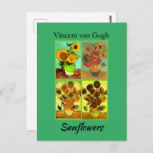 Vincent van Gogh, Zonnebloemen, Briefkaart (Voorkant / Achterkant)
