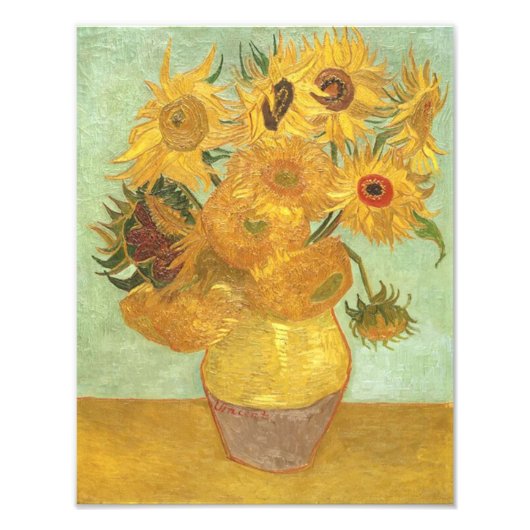 Vincent van Gogh 'Zonnebloemen' Foto Afdruk (Voorkant)