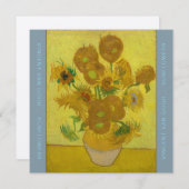 VINCENT VAN GOGH ZONNEBLOEMEN korenbloem blauw Bedankkaart (Voorkant / Achterkant)