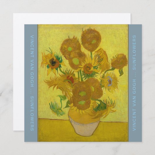 VINCENT VAN GOGH ZONNEBLOEMEN korenbloem blauw Bedankkaart (Voorkant / Achterkant)