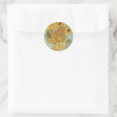 Vincent Van Gogh - Zonnebloemen - Levendige Floral Ronde Sticker (Tas)