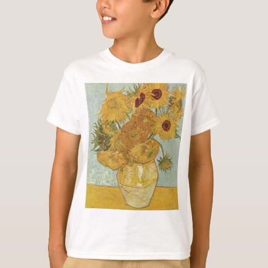 Vincent Van Gogh - Zonnebloemen - Levendige Floral T-shirt (Voorkant)