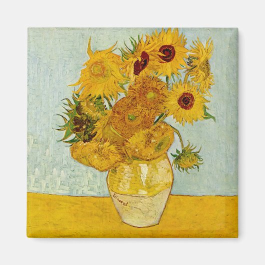 Vincent Van Gogh Zonnebloemen Magneet (Voorkant)