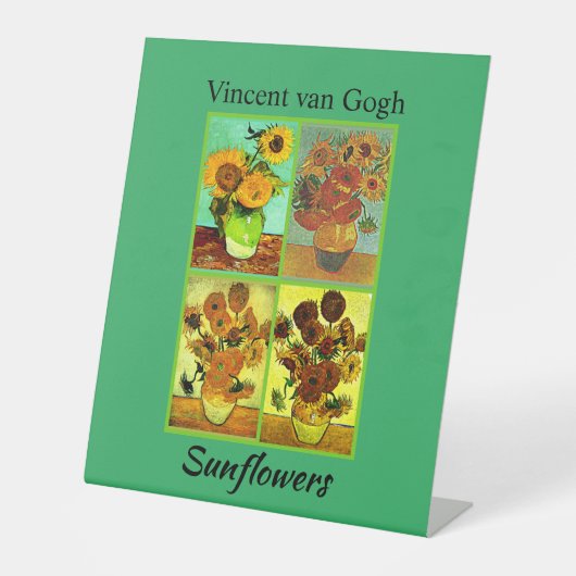 Vincent van Gogh, Zonnebloemen, Reclamebord Met Voetstuk (Voorkant)