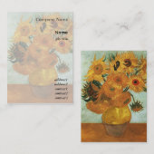 Vincent van Gogh, zonnebloemen Visitekaartje (Voorkant / Achterkant)